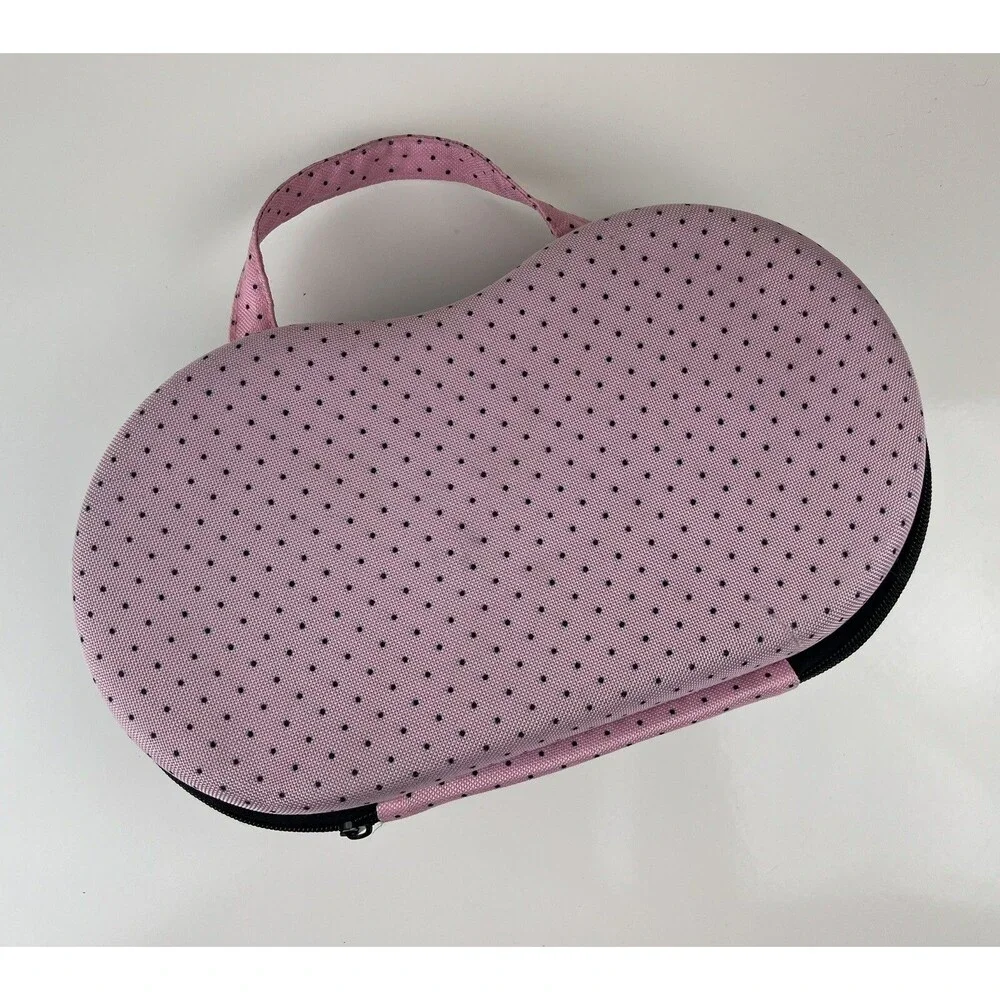 Bra Travel Case Mesh Lingerie Protector Organizer Zipper Bag Pink and Black
